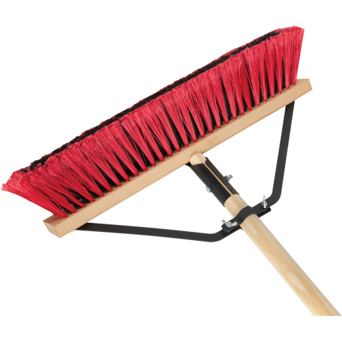 Push Broom with Braced Handle, 18", Medium, PVC Bristles Superchem Industries