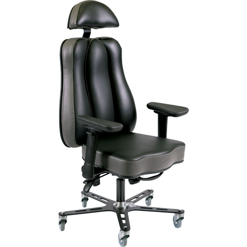 Synergo II 24h Ergonomic Chair, Vinyl, Black/Grey, 350 lbs. Capacity Superchem Industries