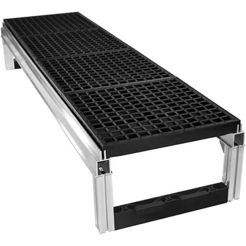 FOUNDATION Open Drainage Modular Aluminum Work Platform Kit, 36" W x 72" D, 400 lbs. Capacity, All-Welded Superchem Industries