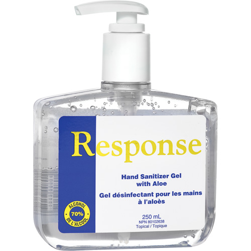 Gel d&eacute;sinfectant pour les mains &agrave; l'alo&egrave;s Response, 250 ml, Bouteille &agrave; pompe, 70 % alcool Superchem Industries