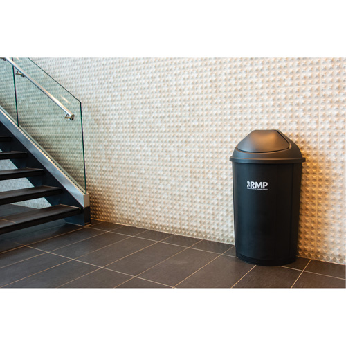Half-Round Garbage Bin with Lid, Polyethylene, 21 US gal. Superchem Industries