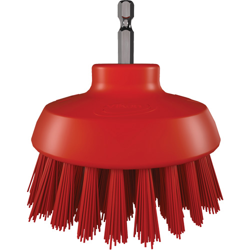 Brosse ronde HyDrive pour perceuse, Soies Tr&egrave;s ferme, Longueur de 3-1/10", Rouge Superchem Industries
