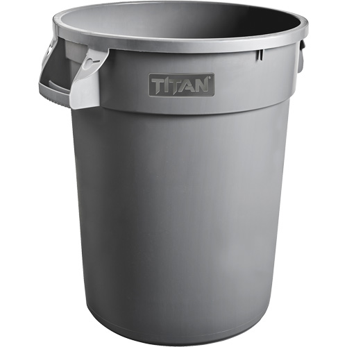 Grey Titan Garbage Container, Plastic, 20 US gal. Superchem Industries