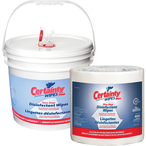 Lingettes d&eacute;sinfectantes Plus avec distributeur de type seau Superchem Industries