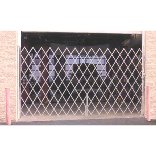 Galvanized Folding Security Gates, Fixed Single Folding, 4' L x 6' H Expanded Superchem Industries