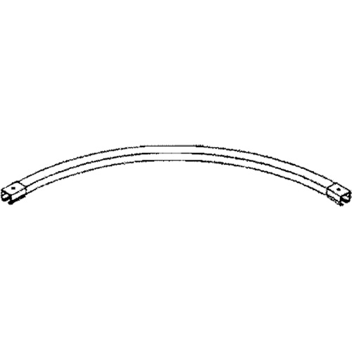 Rail de roulement courb&eacute; sur 90° avec &eacute;clisses pour murs-rideaux, 3' lo Superchem Industries