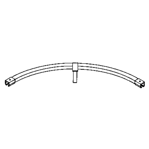 Rail de roulement courb&eacute; sur 90° &agrave; montage au sol pour murs-rideaux, 3' lo Superchem Industries