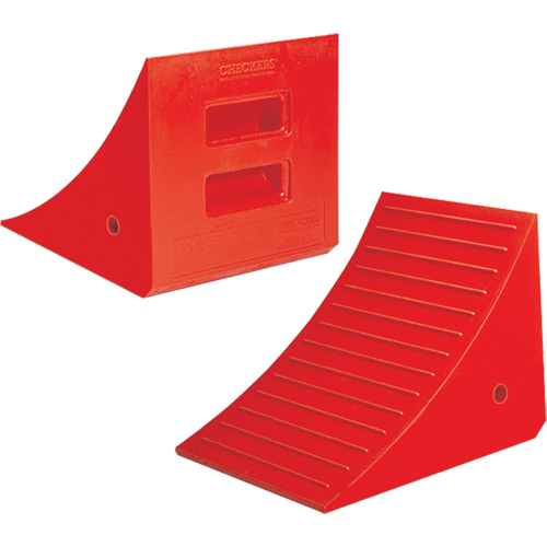 Heavy-Duty Wheel Chocks, Polyurethane, Orange, 14" W x 17" D x 14" H Superchem Industries