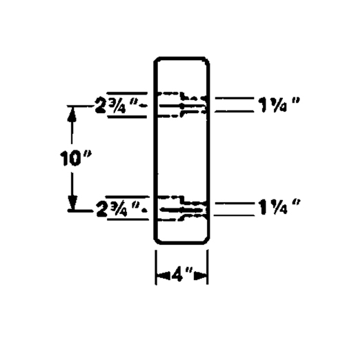 Butoirs de quai en caoutchouc moul&eacute;s, Caoutchouc, 18" la x 4" p x 18" h Superchem Industries