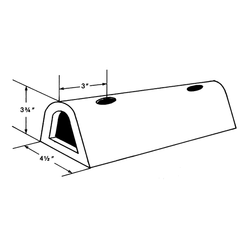 D&eacute;fenses de quai en caoutchouc refoul&eacute;, Caoutchouc, 4-1/2" la x 12" lo x 3-3/4" p Superchem Industries