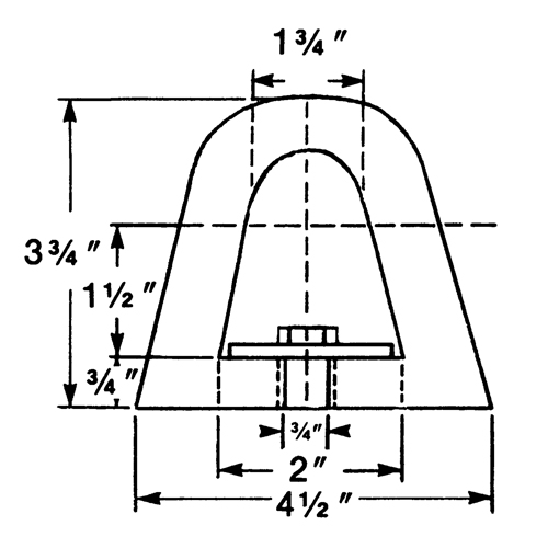 D&eacute;fenses de quai en caoutchouc refoul&eacute;, Caoutchouc, 4-1/2" la x 12" lo x 3-3/4" p Superchem Industries