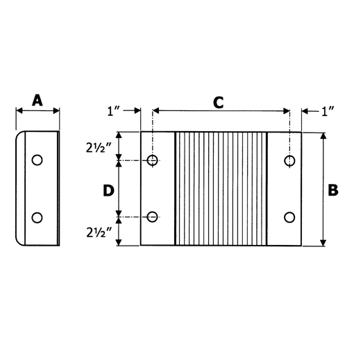 Butoirs de quai lamell&eacute;s, Horizontal, Caoutchouc, 12" la x 6" p x 10" h Superchem Industries