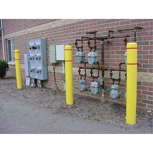 Polyethylene Bollard Covers, 6-5/8" Dia. x 52" L, Yellow Superchem Industries