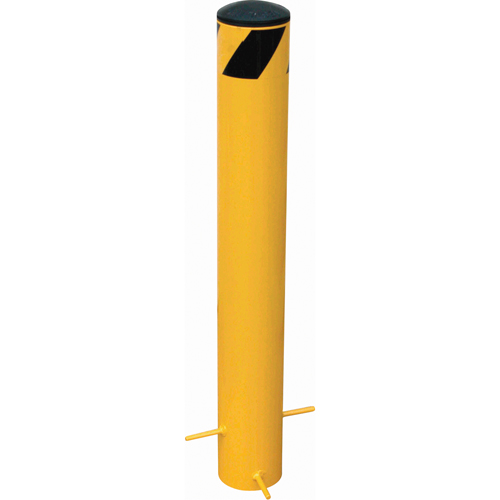 Pour-In-Place Bollards, Steel, 35" H x 5-9/16" W, Yellow Superchem Industries