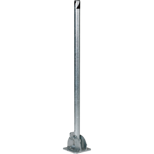 Fold-Down Bollards, Steel, 42" H x 1-3/4" W, Silver Superchem Industries