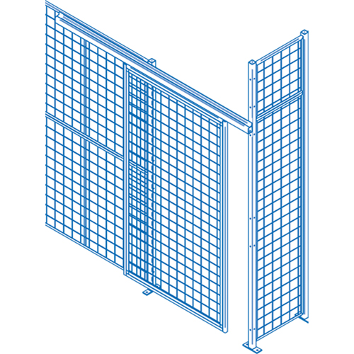 Wire Mesh Partition Components - Sliding Doors, 4' W x 8' H Superchem Industries