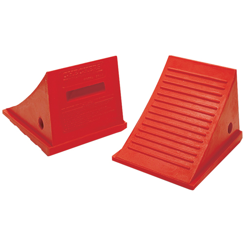 General Purpose Wheel Chocks, Polyurethane, Orange, 9" W x 11-1/2" D x 8-1/2" H Superchem Industries