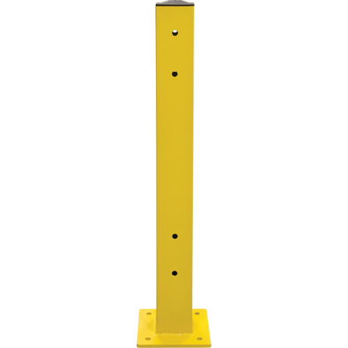 Poteau double pour barri&egrave;re de s&eacute;curit&eacute;, Acier, 5" lo x 44" h, Jaune s&eacute;curit&eacute; OSHA Superchem Industries