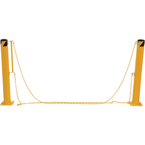 Dock Chain Barrier Bollard System, Steel, 42" H x 6-5/8" W, Yellow Superchem Industries