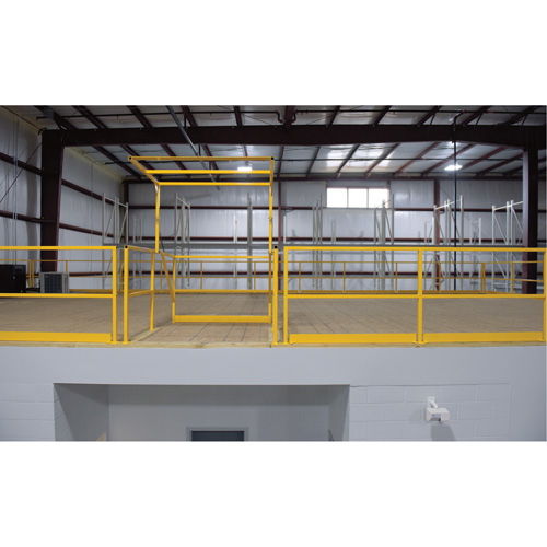 Mezzanine Safety Gate, 68-1/2" L x 42" H, 80-1/16" Raised, Yellow Superchem Industries