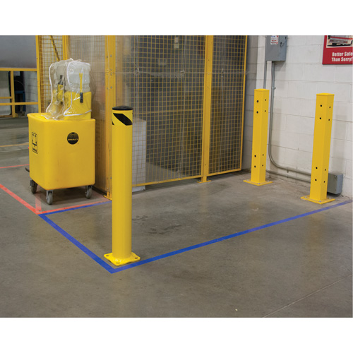 Safety Bollard, Steel, 42" H x 5-1/2" W, Yellow Superchem Industries