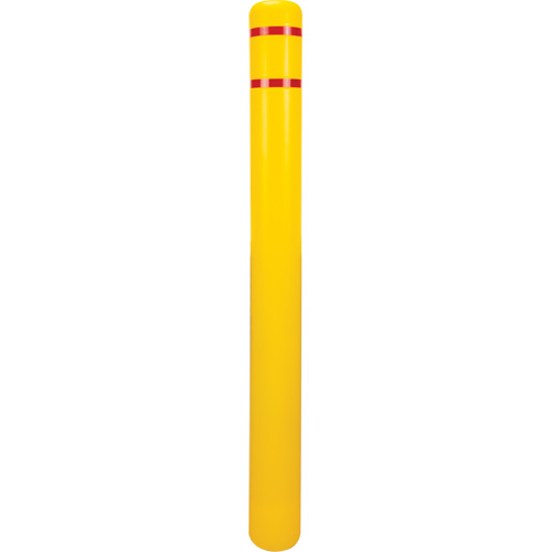 Polyethylene Bollard Cover, 4-1/2" Dia. x 52" L, Red/Yellow Superchem Industries