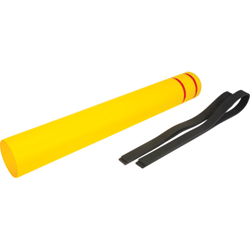 Capuchon en poly&eacute;thyl&egrave;ne pour borne de protection, 6-5/8" dia. x 52" l, Rouge/Jaune Superchem Industries