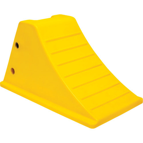 Wheel Chocks with Aluminum Tread, Polyurethane, Safety Yellow, 11-1/4" W x 21" D x 12-1/4" H Superchem Industries