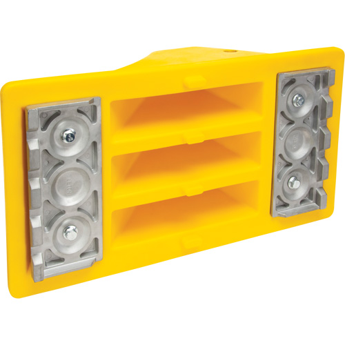 Wheel Chocks with Aluminum Tread, Polyurethane, Safety Yellow, 11-1/4" W x 21" D x 12-1/4" H Superchem Industries