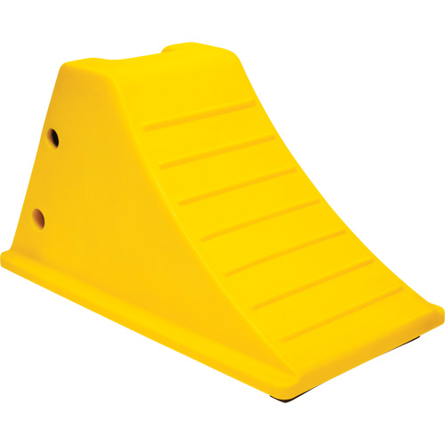 Wheel Chocks with Rubber Tread, Polyurethane, Yellow, 11-1/4" W x 21" D x 12-1/4" H Superchem Industries