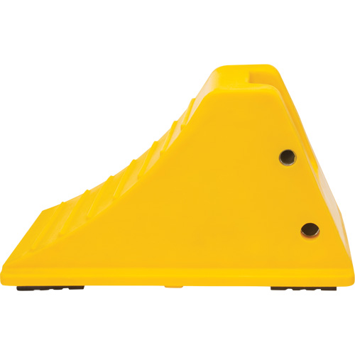 Wheel Chocks with Rubber Tread, Polyurethane, Yellow, 11-1/4" W x 21" D x 12-1/4" H Superchem Industries