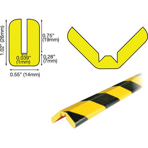 W Profile 5M Edge Protection Bumper Guard, 16.42' Long Superchem Industries