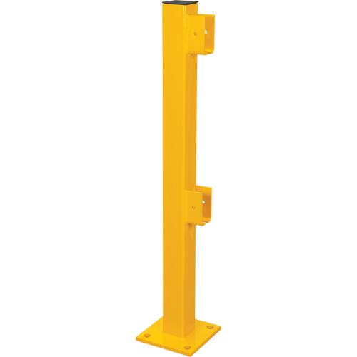 End Post for Light-Duty Guard Rails, Steel, 42" H, Safety Yellow Superchem Industries