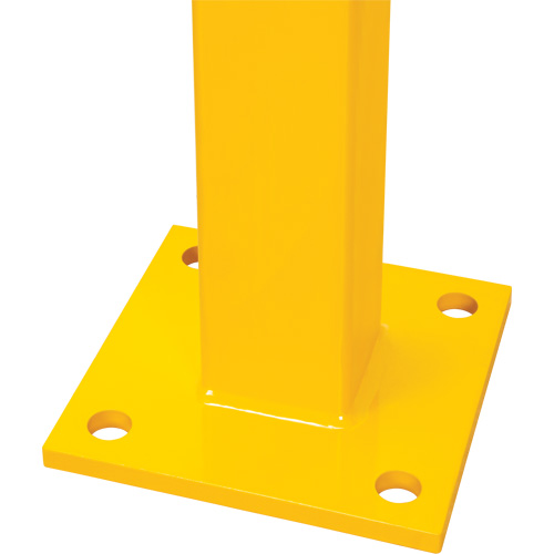 End Post for Light-Duty Guard Rails, Steel, 42" H, Safety Yellow Superchem Industries