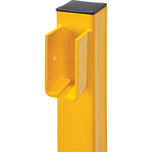 End Post for Light-Duty Guard Rails, Steel, 42" H, Safety Yellow Superchem Industries