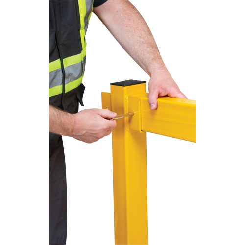 End Post for Light-Duty Guard Rails, Steel, 42" H, Safety Yellow Superchem Industries