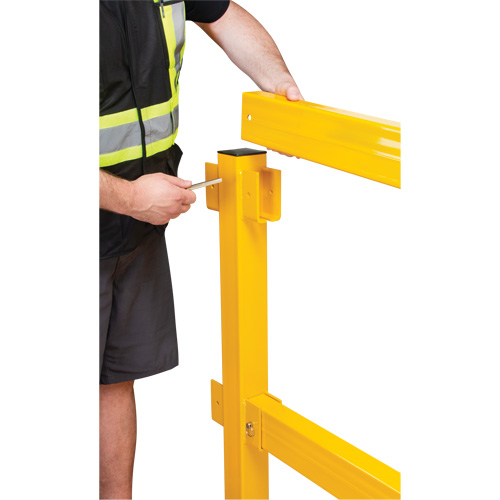 End Post for Light-Duty Guard Rails, Steel, 42" H, Safety Yellow Superchem Industries