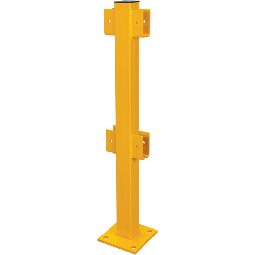 In-Line Post for Light-Duty Guard Rails, Steel, 42" H, Safety Yellow Superchem Industries