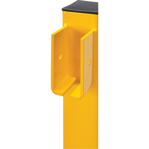 In-Line Post for Light-Duty Guard Rails, Steel, 42" H, Safety Yellow Superchem Industries