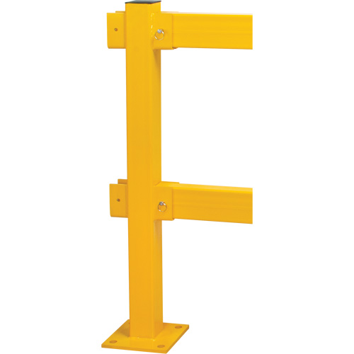 In-Line Post for Light-Duty Guard Rails, Steel, 42" H, Safety Yellow Superchem Industries