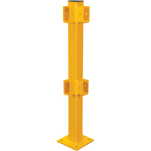 Corner Post for Light-Duty Guard Rails, Steel, 42" H, Safety Yellow Superchem Industries