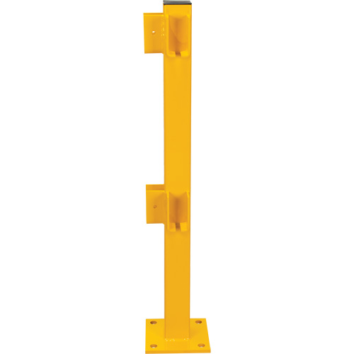 Corner Post for Light-Duty Guard Rails, Steel, 42" H, Safety Yellow Superchem Industries