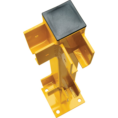 Corner Post for Light-Duty Guard Rails, Steel, 42" H, Safety Yellow Superchem Industries