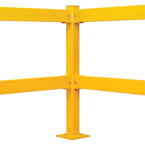 Corner Post for Light-Duty Guard Rails, Steel, 42" H, Safety Yellow Superchem Industries