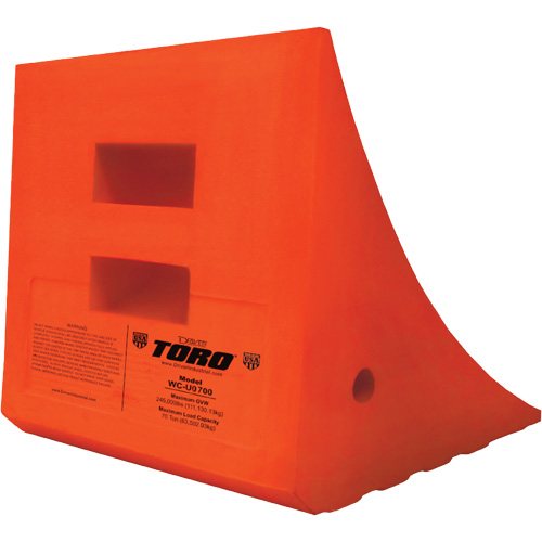 70 Ton Large Equipment Wheel Chock, Urethane, Orange Superchem Industries