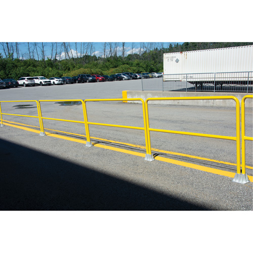 Garde-corps pour barri&egrave;re de s&eacute;curit&eacute;, Acier, 84" lo x 42" h, Jaune Superchem Industries