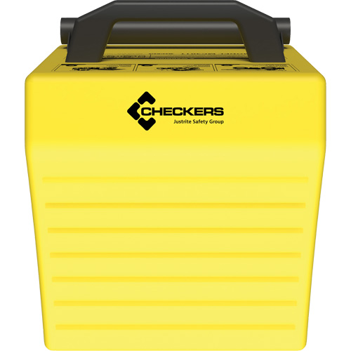 Cale de roue ultra-robuste pour l'exploitation mini&egrave;re Checkers Safety, PEHD, Jaune, 14-1/2" la x 17-1/2" p x 16" h Superchem Industries