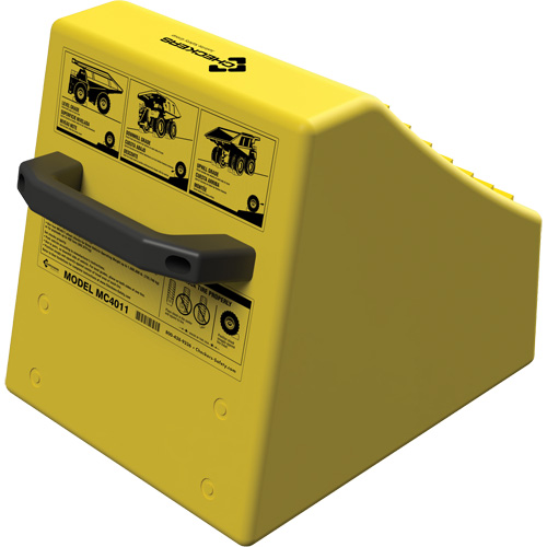 Checkers Safety Heavy-Duty Ultra Class Mining Wheel Chock without Bracket, HDPE, Yellow, 14-1/2" W x 17-1/2" D x 16" H Superchem Industries