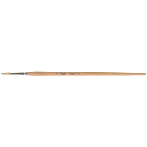 Pure White Bristle Round Marking Paint Brush, 3/16" Brush Width, White China, Wood Handle Superchem Industries