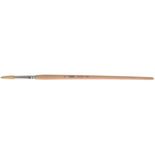 Pure White Bristle Round Marking Paint Brush, 9/32" Brush Width, White China, Wood Handle Superchem Industries
